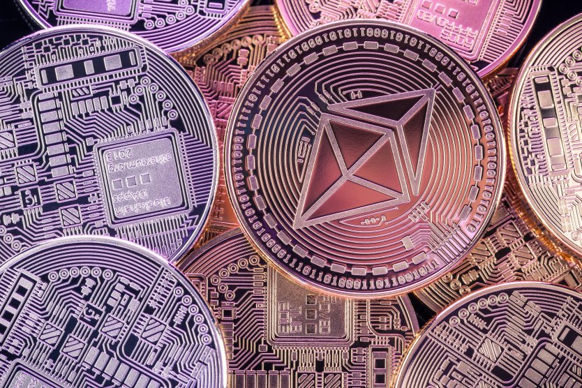Pink-hued ether coins