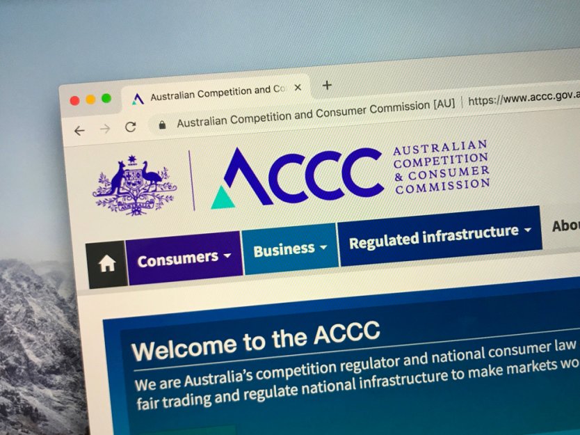 Website of The Australian Competition and Consumer Commission (ACCC)
