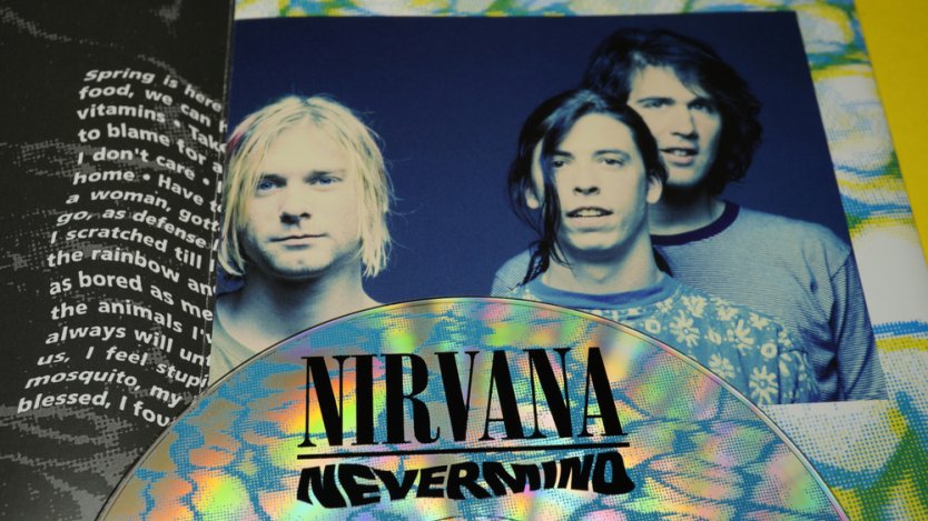 Detail of the cover of Nirvana's Nevermind CD, the band's second studio album released on September 24, 1991 by Geffen Records