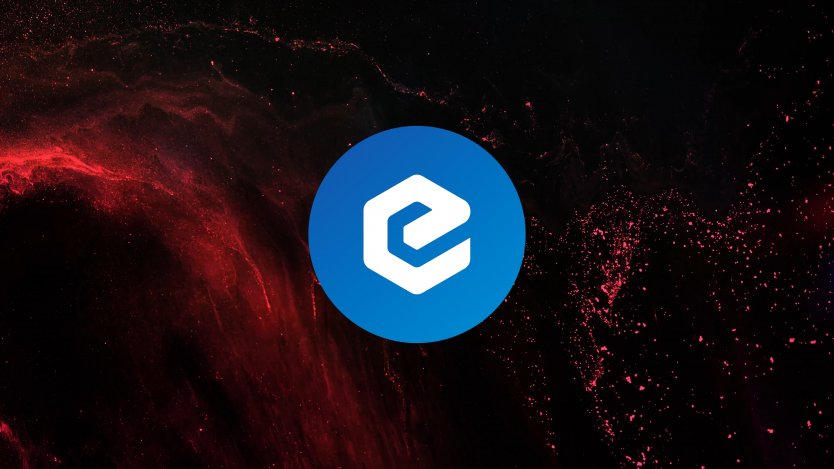 eCash logo against a black and red background