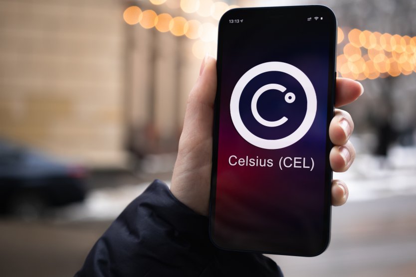 Celsius (CEL) logo on a smartphone screen