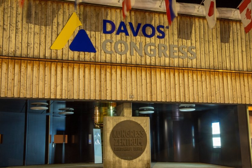 The Congress Centre of Davos, Switzerland, venue of the annual World Economic Forum (WEF) at night 