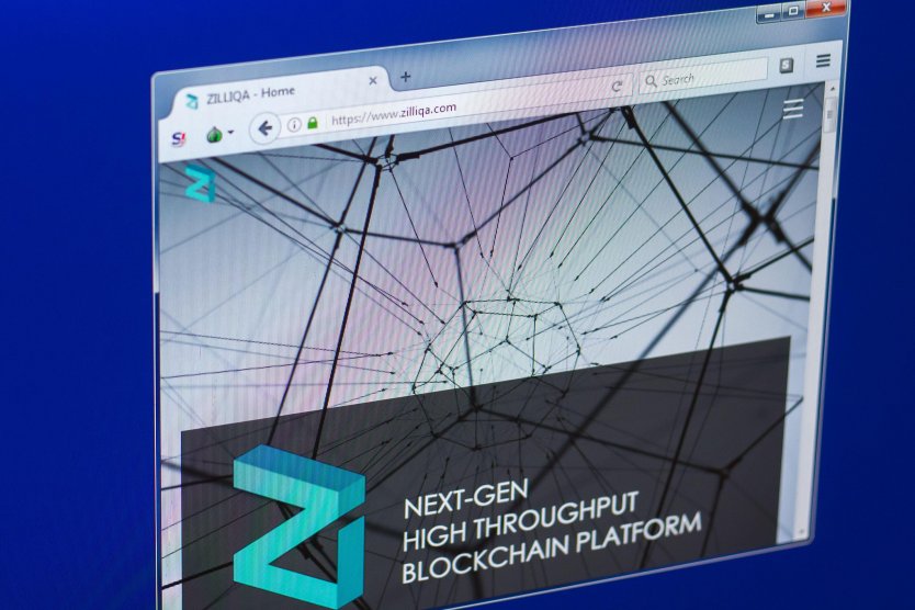The Zilliqa website photographed on a computer screen